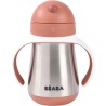 Tasse avec paille - BEABA - Inox - 250 ml - Terracotta