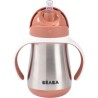 Tasse avec paille - BEABA - Inox - 250 ml - Terracotta