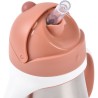 Tasse avec paille - BEABA - Inox - 250 ml - Terracotta
