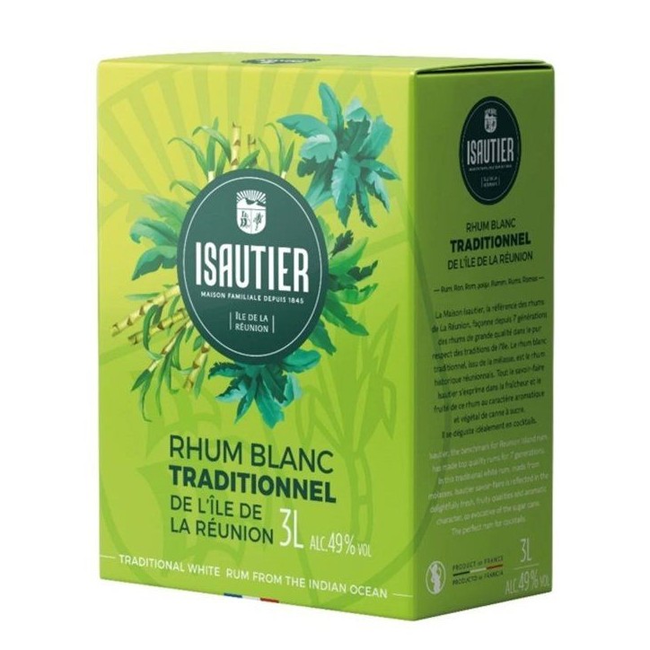 Isautier - Rhum blanc Traditionnel - Bag-In-Box - 49,0% Vol. - 3L
