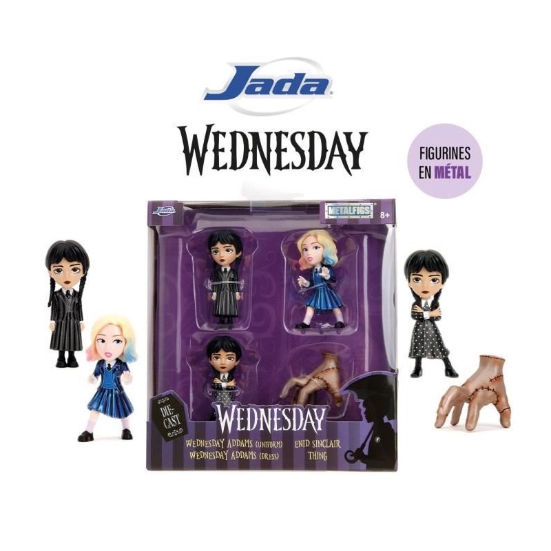 Jada -4 Figurines en métal - Série Netflix Mecredi - 6,5cm - A parti