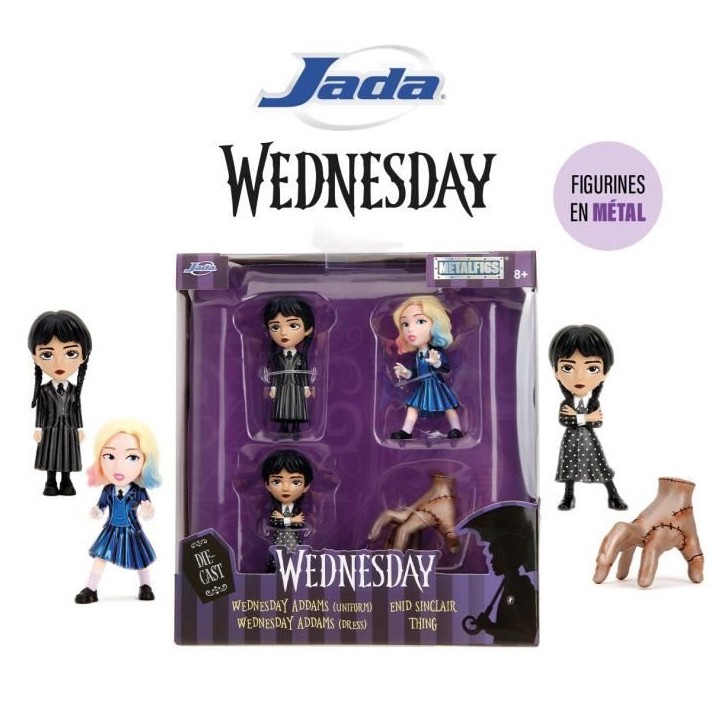 Jada -4 Figurines en métal - Série Netflix Mecredi - 6,5cm - A partir de 8 ans Jada -4 Figurines en métal - Série Netflix Mecredi - 6,5cm - A partir de 8 ans