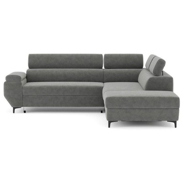 Canapé d'angle gauche convertible - 3 places - JAVA - Tissu Anthracite - Tetieres et coffre - 262 x 235 x 96 cm - CONFORTEAM Canapé d'angle gauche convertible - 3 places - JAVA - Tissu Anthracite - Tetieres et coffre - 262 x 235 x 96 cm - CONFORTEAM