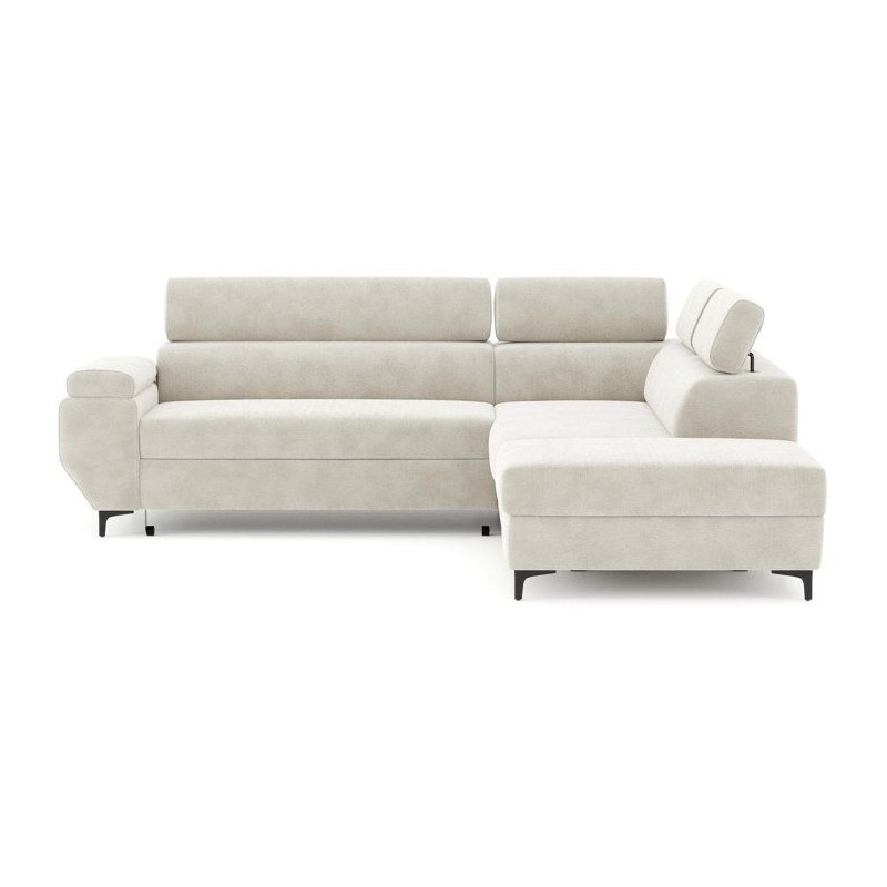 Canapé d'angle gauche convertible - 3 places - JAVA - Tissu Sable - T