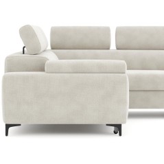 Canapé d'angle gauche convertible - 3 places - JAVA - Tissu Sable - T