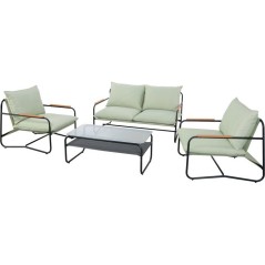 Salon bas de jardin - Aluminium - Proloisirs - 4 personnes - Graphite