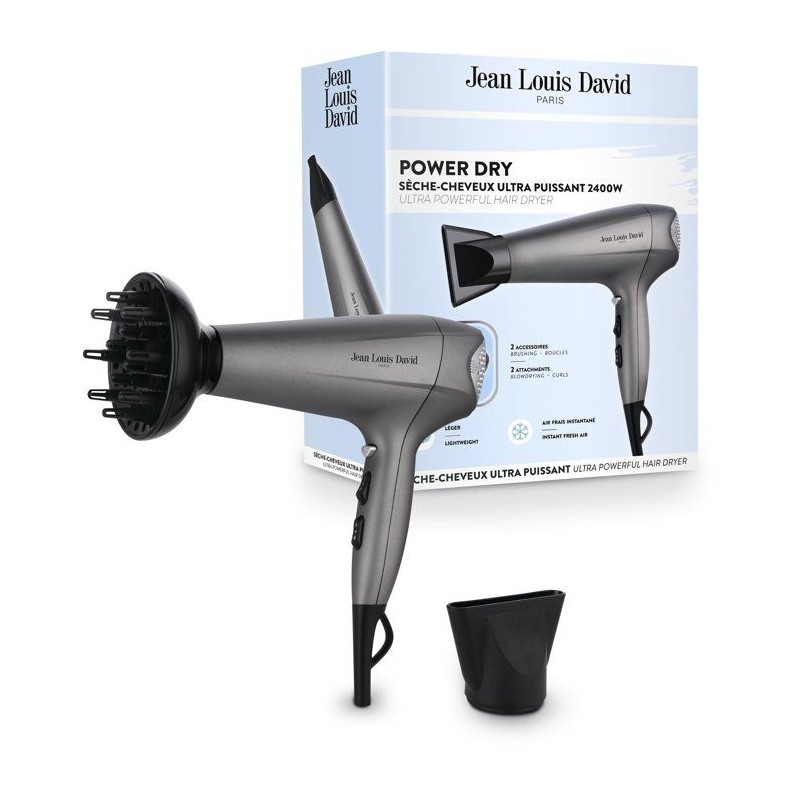 Seche-cheveux - JEAN LOUIS DAVID - Power Dry - Diffuseur - 3 températ