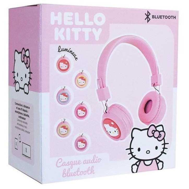 Casque ajustable bluetooth avec micro - HELLO KITTY - Câble usb - Câble audio - Des 3 ans