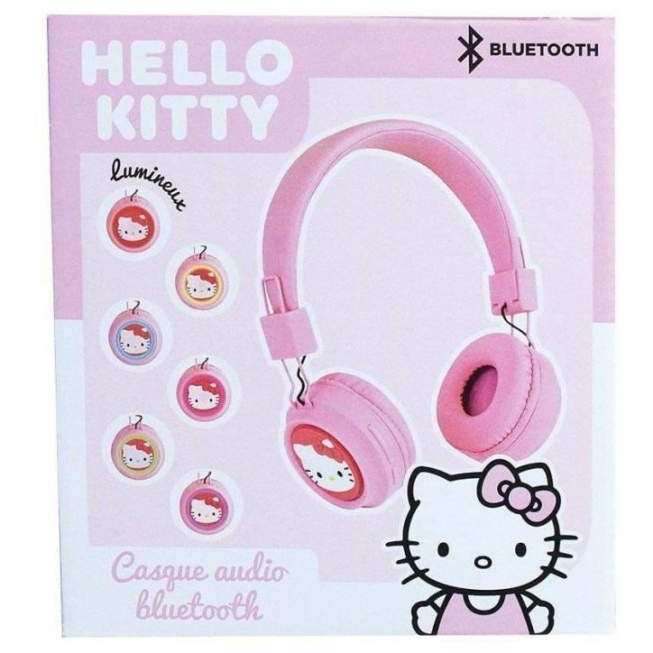 Casque ajustable bluetooth avec micro - HELLO KITTY - Câble usb - Câble audio - Des 3 ans