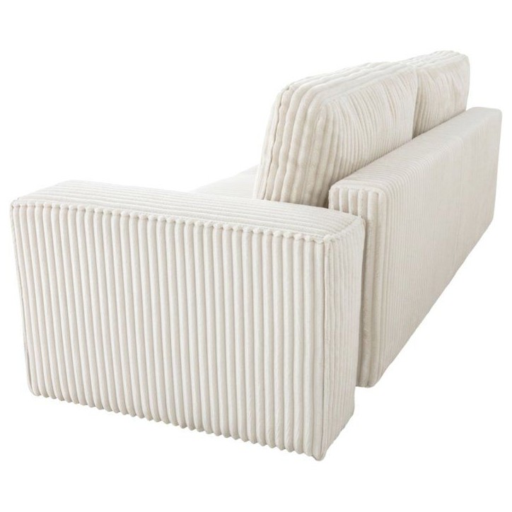 Canapé convertible 3 places - JOSH - Tissu velours grosses côtes beige - Coffre - 239 x 86 x 85 cm Canapé convertible 3 places - JOSH - Tissu velours grosses côtes beige - Coffre - 239 x 86 x 85 cm