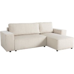 Canapé d'angle convertible réversible 4 places - JOSH - Tissu velour