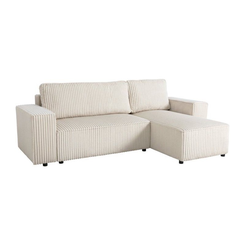 Canapé d'angle convertible réversible 4 places - JOSH - Tissu velour