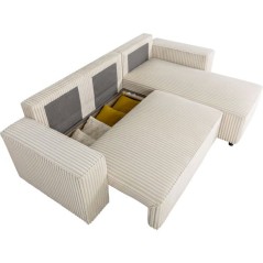 Canapé d'angle convertible réversible 4 places - JOSH - Tissu velour