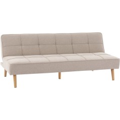 Canapé convertible - 4 places - JULIE - Tissu Beige - 180 x 72 x 72 c