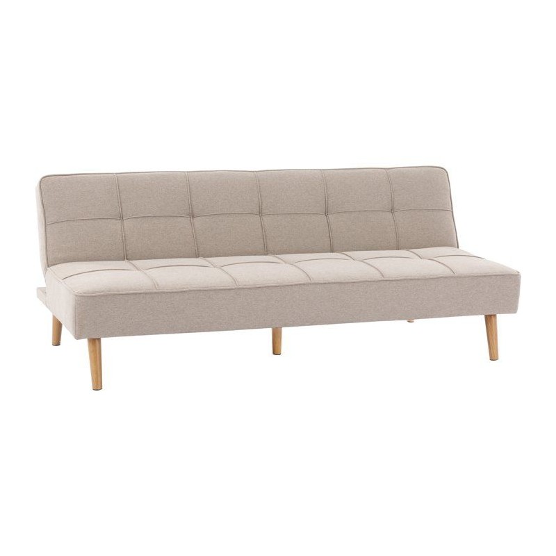 Canapé convertible - 4 places - JULIE - Tissu Beige - 180 x 72 x 72 c