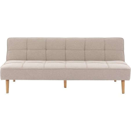 Canapé convertible - 4 places - JULIE - Tissu Beige - 180 x 72 x 72 cm