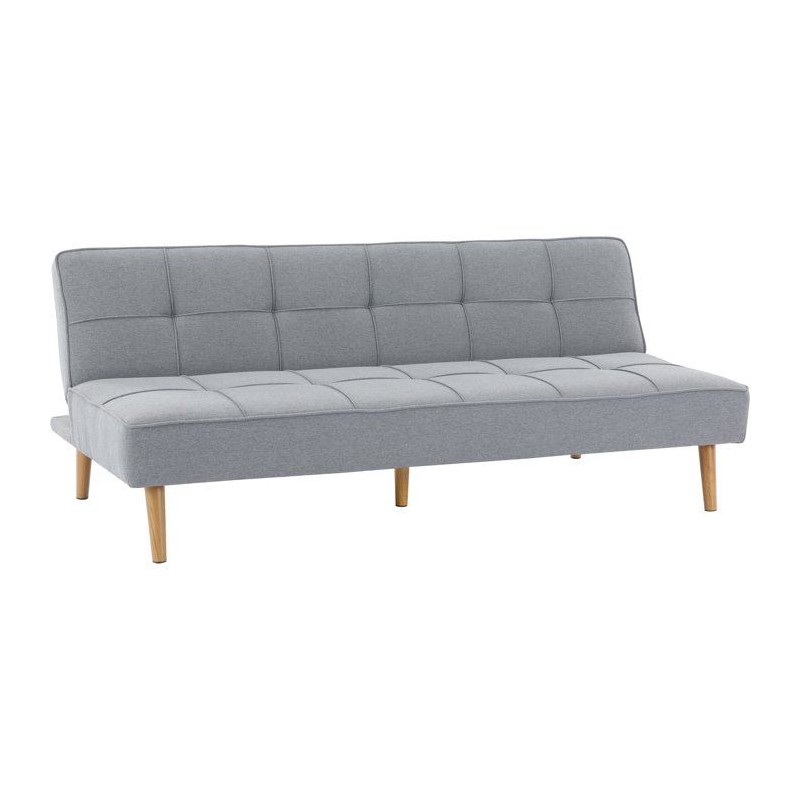 Canapé convertible - 4 places - JULIE - Tissu Gris - 180 x 72 x 72 cm