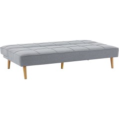 Canapé convertible - 4 places - JULIE - Tissu Gris - 180 x 72 x 72 cm