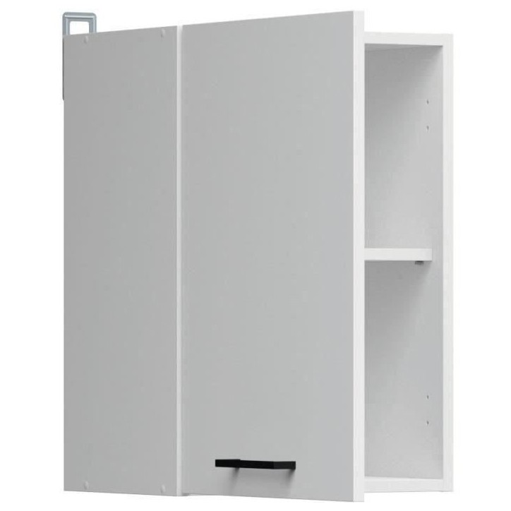 JUNONA Meuble haut 40 cm - 1 Porte - Blanc brillant JUNONA Meuble haut 40 cm - 1 Porte - Blanc brillant