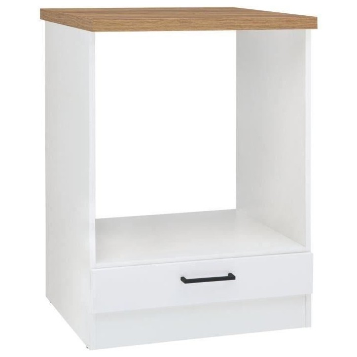 JUNONA Meuble bas four 60 cm - Plan de travail - Blanc brillant JUNONA Meuble bas four 60 cm - Plan de travail - Blanc brillant