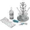 BEABA, Coffret naissance, Egoutte biberon arbre grey + Boite doseuses