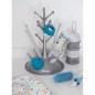 BEABA, Coffret naissance, Egoutte biberon arbre grey + Boite doseuses light/dark mist + Goupillon silicone + Bavoir coton tropic