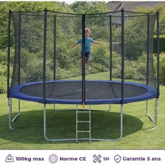 Trampoline KANGUI - BLEU Ø 426-430 cm – XXL – Enfant – Filet de