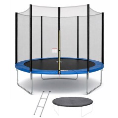 Trampoline Ø 300 cm Bleu MAXI ECO - KANGUI - Avec Filet, Echelle, Cou