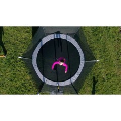 Trampoline Ø 250 cm Gris - KANGUI - Maxi Eco Avec Filet