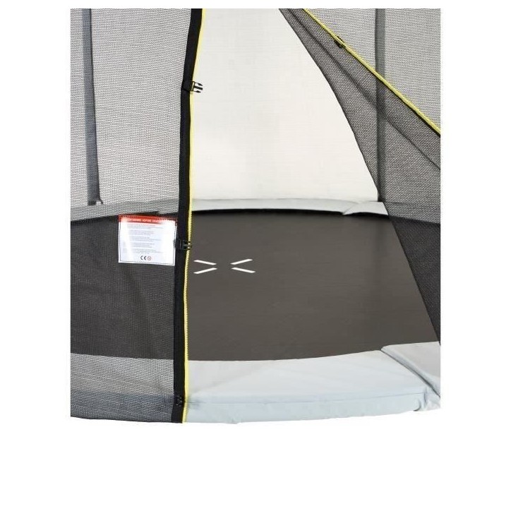 Trampoline Ø 250 cm Gris - KANGUI - Maxi Eco Avec Filet Trampoline Ø 250 cm Gris - KANGUI - Maxi Eco Avec Filet