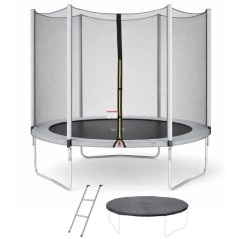 Trampoline Ø 300 cm Gris Maxi Eco - KANGUI - Filet, Echelle, Couvertu