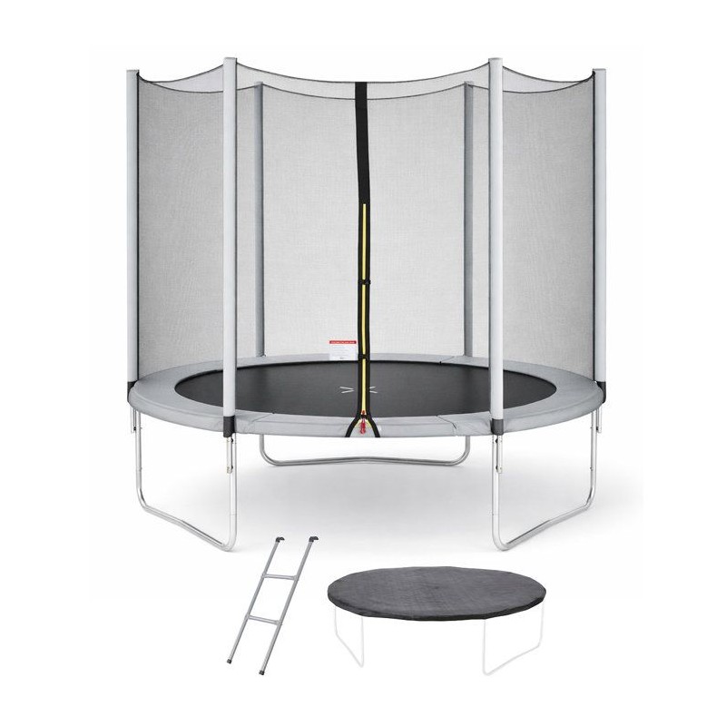 Trampoline Ø 300 cm Gris Maxi Eco - KANGUI - Filet, Echelle, Couvertu