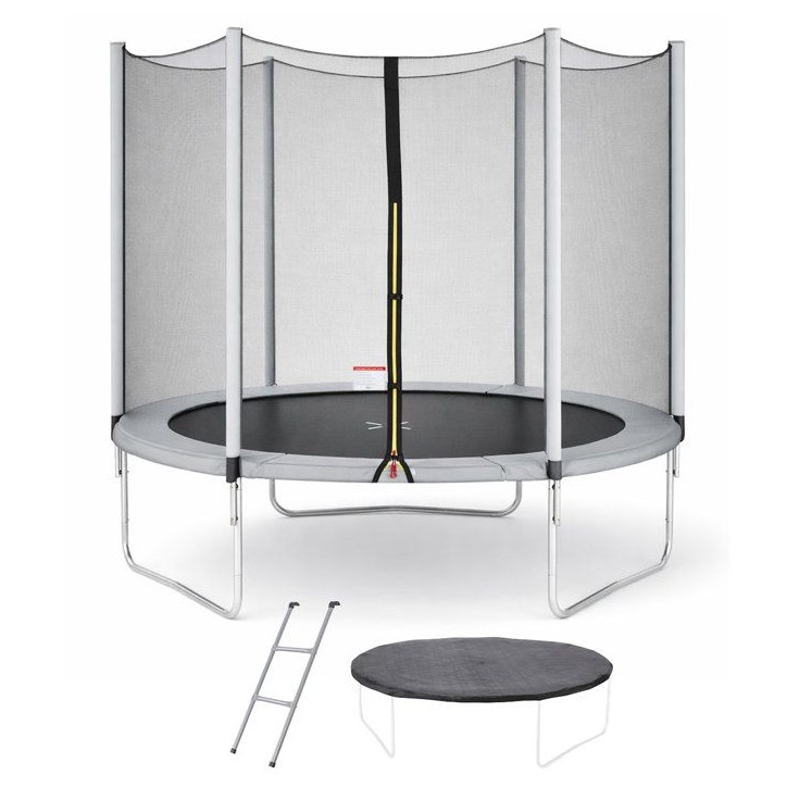 Trampoline Ø 300 cm Gris Maxi Eco - KANGUI - Filet, Echelle, Couverture de Protection
