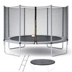 Trampoline KANGUI - GRIS Ø 360-365 cm – Enfant – Échelle & Bâch
