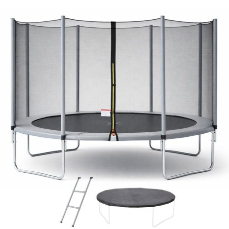 Trampoline KANGUI - GRIS Ø 360-365 cm – Enfant – Échelle & Bâch