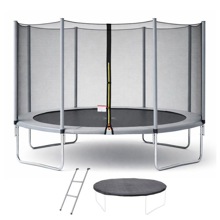 Trampoline KANGUI - GRIS Ø 360-365 cm – Enfant – Échelle & Bâche – Certification CE & NF EN 71–14 Trampoline KANGUI - GRIS Ø 360-365 cm – Enfant – Échelle & Bâche – Certification CE & NF EN 71–14
