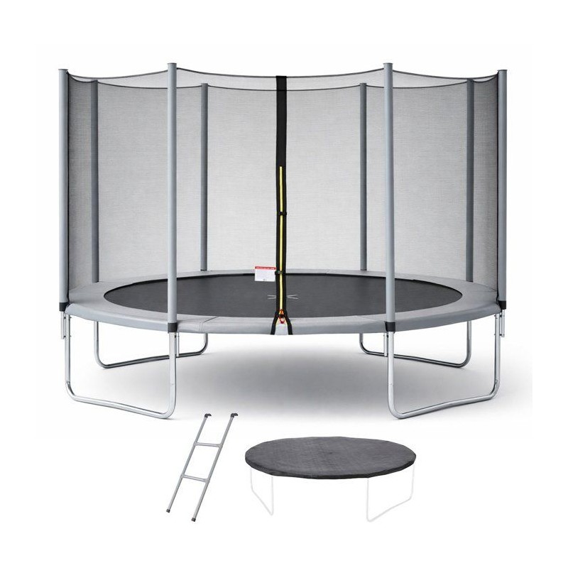 Trampoline KANGUI - GRIS Ø 426-430 cm – Enfant – Échelle & Bâch