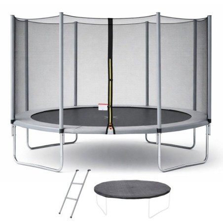 Trampoline KANGUI - GRIS Ø 426-430 cm – Enfant – Échelle & Bâch