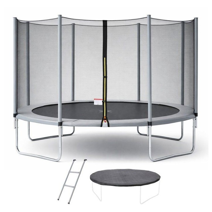 Trampoline KANGUI - GRIS Ø 426-430 cm – Enfant – Échelle & Bâche – Certification CE & NF EN 71–14 Trampoline KANGUI - GRIS Ø 426-430 cm – Enfant – Échelle & Bâche – Certification CE & NF EN 71–14