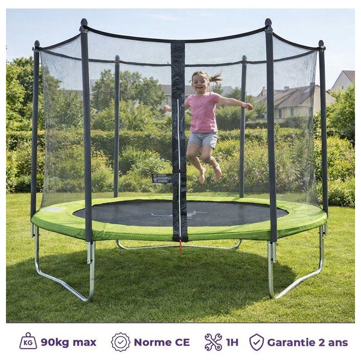 Trampoline KANGUI - TWIN Ø 300-305 cm – Enfant – Rebond Optimal – Échelle & Bâche – Certification CE & NF EN 71-14 Trampoline KANGUI - TWIN Ø 300-305 cm – Enfant – Rebond Optimal – Échelle & Bâche – Certification CE & NF EN 71-14