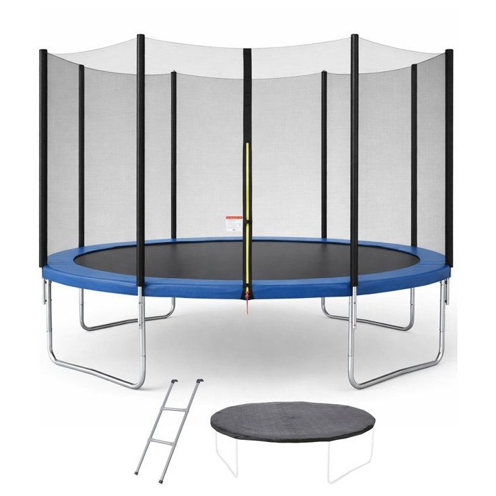 Trampoline Ø 360 cm Bleu MAXI ECO - KANGUI - Avec Filet, Echelle, Couverture de Protection Trampoline Ø 360 cm Bleu MAXI ECO - KANGUI - Avec Filet, Echelle, Couverture de Protection