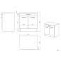 OSLO Meuble Bas 2 portes + 2 tiroirs + plan - Blanc - L 80 x P 60 x H 86 cm