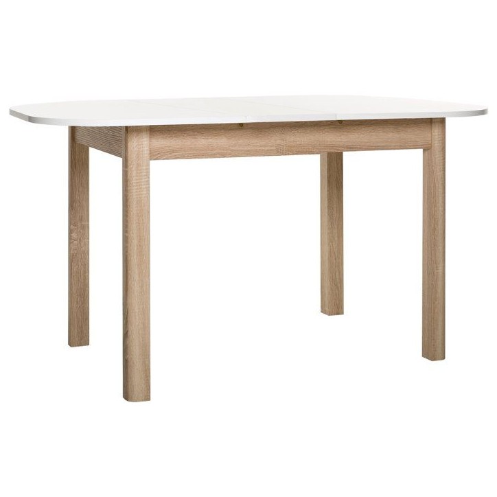 Table a manger extensible - KAYRI - Rectangulaire - Chene Sonoma / Blanc - 4 a 6 personnes - 120-160 x 76 x 90 cm Table a manger extensible - KAYRI - Rectangulaire - Chene Sonoma / Blanc - 4 a 6 personnes - 120-160 x 76 x 90 cm