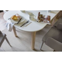 Table a manger extensible - KAYRI - Rectangulaire - Chene Sonoma / Bla
