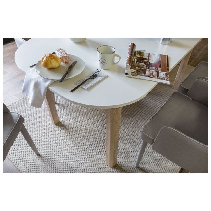 Table a manger extensible - KAYRI - Rectangulaire - Chene Sonoma / Blanc - 4 a 6 personnes - 120-160 x 76 x 90 cm Table a manger extensible - KAYRI - Rectangulaire - Chene Sonoma / Blanc - 4 a 6 personnes - 120-160 x 76 x 90 cm