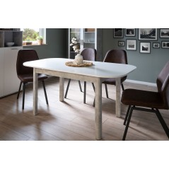 Table a manger extensible - KAYRI - Rectangulaire - Béton / Blanc - 4