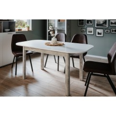 Table a manger extensible - KAYRI - Rectangulaire - Béton / Blanc - 4