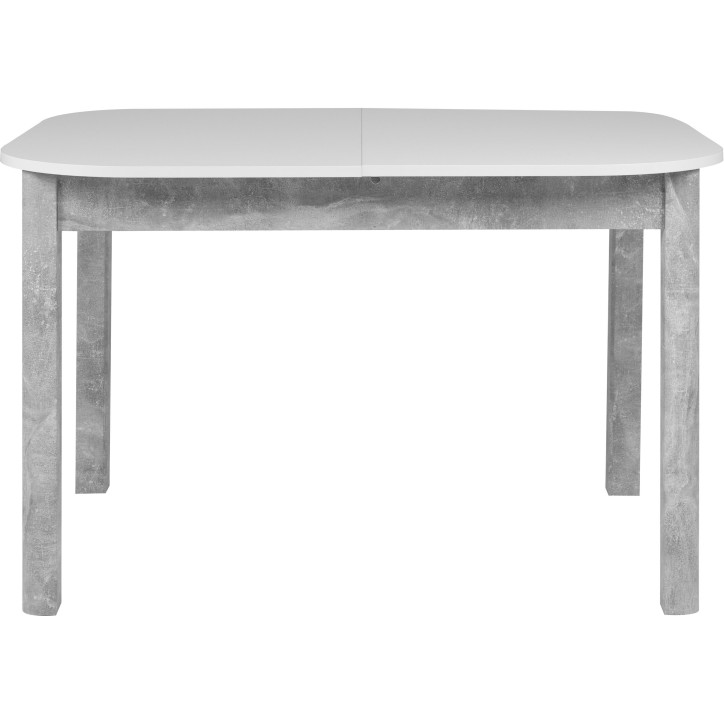 Table a manger extensible - KAYRI - Rectangulaire - Béton / Blanc - 4 a 6 personnes - 120-160 x 76 x 90 cm Table a manger extensible - KAYRI - Rectangulaire - Béton / Blanc - 4 a 6 personnes - 120-160 x 76 x 90 cm