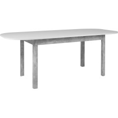 Table a manger extensible - KAYRI - Rectangulaire - Béton / Blanc - 6