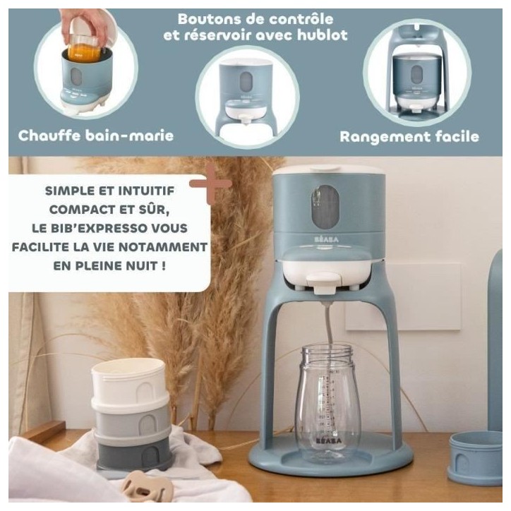 Préparateur de biberons - BEABA - BIB'EXPRESSO - Bleu baltique Préparateur de biberons - BEABA - BIB'EXPRESSO - Bleu baltique